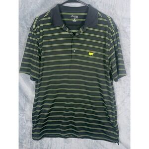 Masters Tech Augusta National Golf Men's Polo Shirt Black Yellow Size Medium